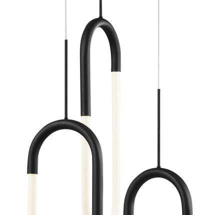 LED Three Clips Chandelier // Matte Black Chandeliers TriadCommerceInc   