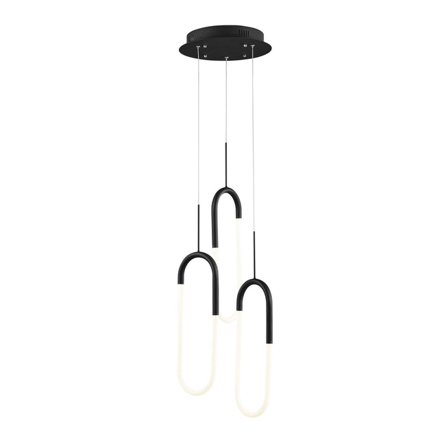 LED Three Clips Chandelier // Matte Black Chandeliers TriadCommerceInc   