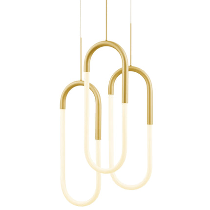 LED Three Clips Chandelier // Sandy Gold Chandeliers TriadCommerceInc   