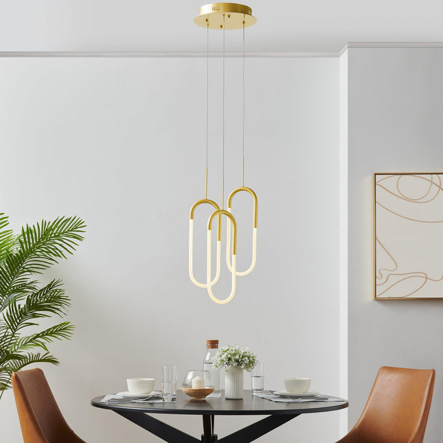 LED Three Clips Chandelier // Sandy Gold Chandeliers TriadCommerceInc   