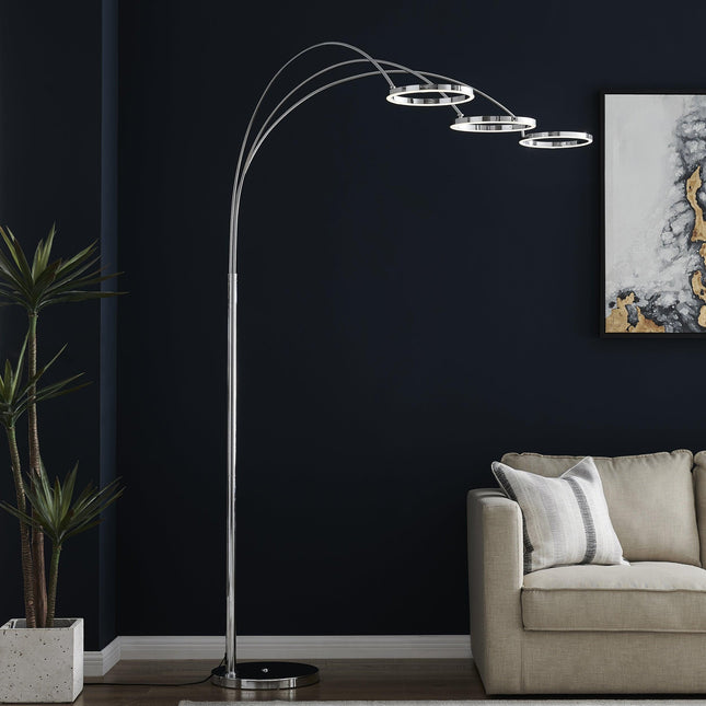 LED Three Ring Hong Kong  Arc Floor lamp // Chrome, Not Dimmable Floor Lamps TriadCommerceInc   
