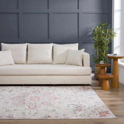 Calum Pink Floral Thick Area Rug - Clearance Rugs TriadCommerceInc
