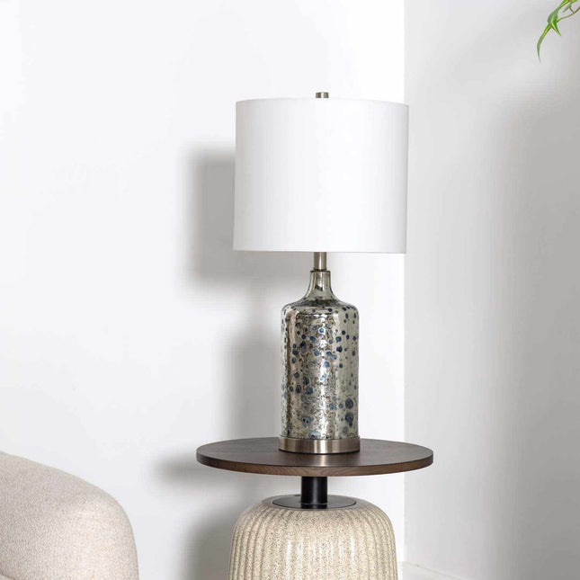 Lentner Ribbed White Ceramic Table Lamp Table Lamps TriadCommerceInc