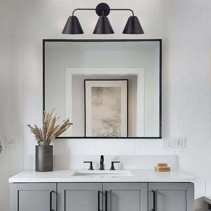 Loft Lantern Modern 3-Light Vanity Light Black Steel Home Decor > Lighting > Wall Lighting > Wall Sconces TriadCommerceInc