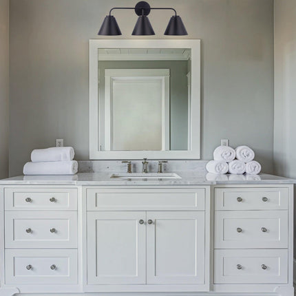 Loft Lantern Modern 3-Light Vanity Light Black Steel Home Decor > Lighting > Wall Lighting > Wall Sconces TriadCommerceInc