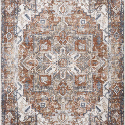 Rust Hera Washable Area Rug - Clearance Rugs TriadCommerceInc 5'3" x 7' Rectangle