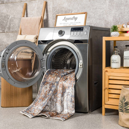 Rust Hera Washable Area Rug - Clearance Rugs TriadCommerceInc