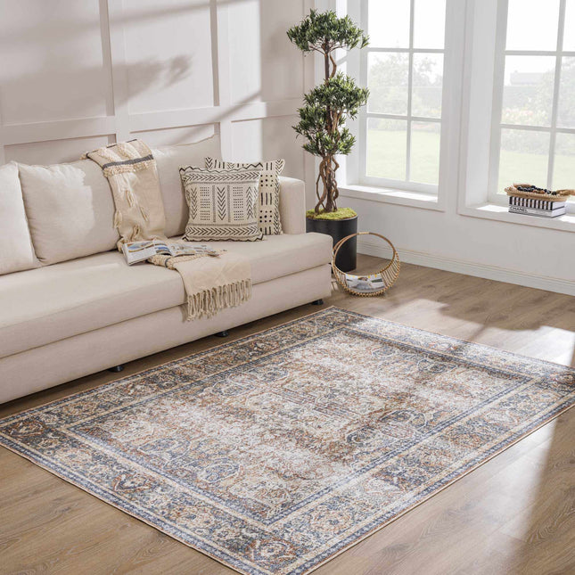 Arias Blue Flat Pile Washable Rug Rugs TriadCommerceInc