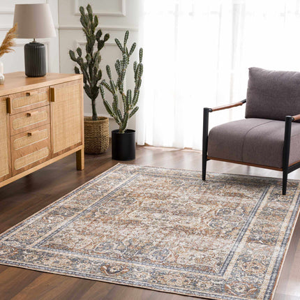 Arias Blue Flat Pile Washable Rug Rugs TriadCommerceInc 5'3" x 7' Rectangle