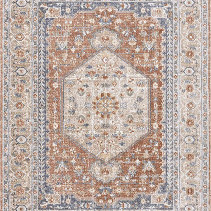 Gael Rust Flat Pile Washable Rug Rugs TriadCommerceInc