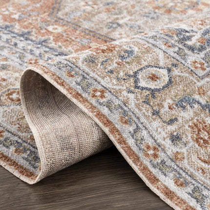 Gael Rust Flat Pile Washable Rug Rugs TriadCommerceInc