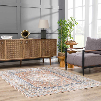Gael Rust Flat Pile Washable Rug Rugs TriadCommerceInc