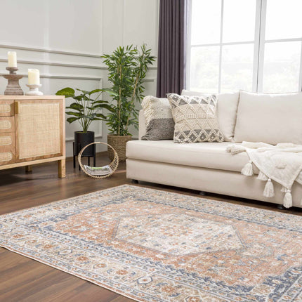 Gael Rust Flat Pile Washable Rug Rugs TriadCommerceInc