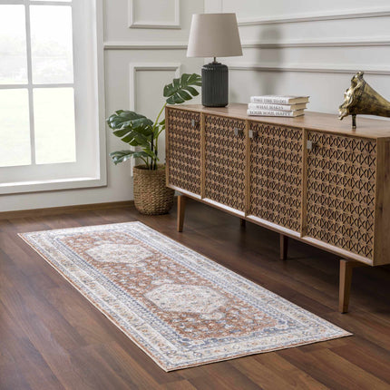 Gael Rust Flat Pile Washable Rug Rugs TriadCommerceInc