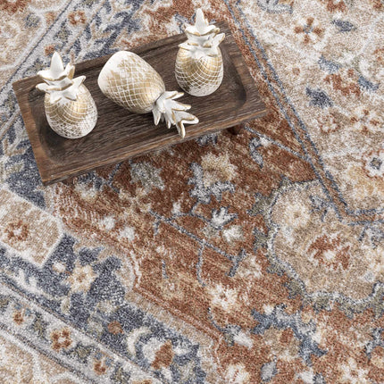 Gael Rust Flat Pile Washable Rug Rugs TriadCommerceInc
