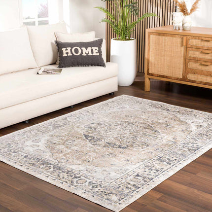 Rudo Beige Flat Pile Washable Rug Rugs TriadCommerceInc