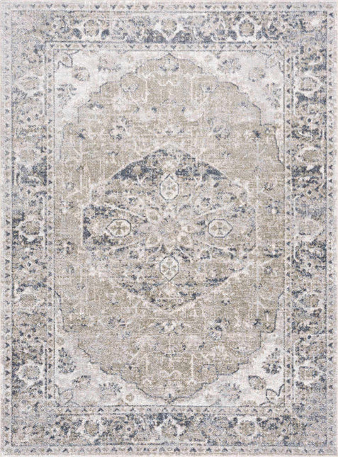 Rudo Blue Flat Pile Washable Rug Rugs TriadCommerceInc 5'3" x 7' Rectangle