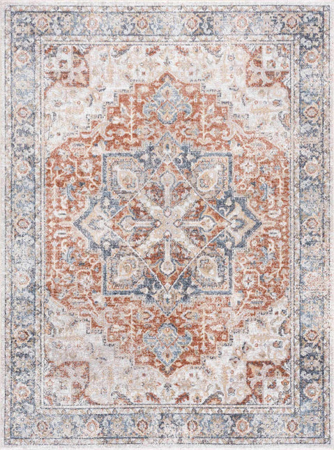 Neta Red & Blue Flat Pile Washable Rug Rugs TriadCommerceInc