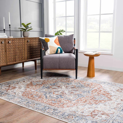 Neta Red & Blue Flat Pile Washable Rug Rugs TriadCommerceInc