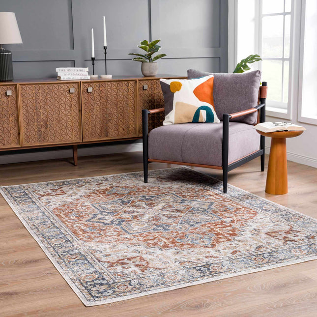 Neta Red & Blue Flat Pile Washable Rug Rugs TriadCommerceInc