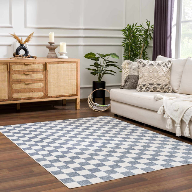Brone Checkered Washable Area Rug Rugs TriadCommerceInc