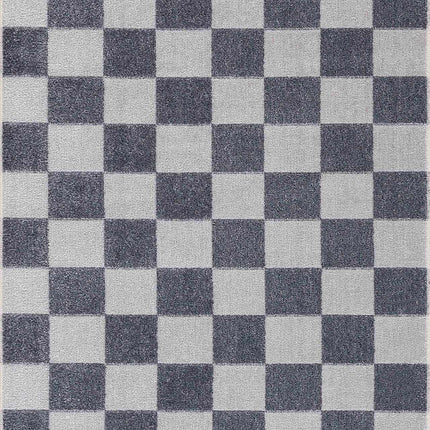 Alie Blue Gray Checkered Washable Rug Rugs TriadCommerceInc
