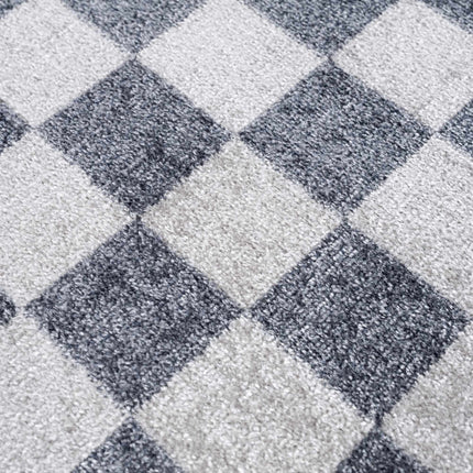 Alie Blue Gray Checkered Washable Rug Rugs TriadCommerceInc