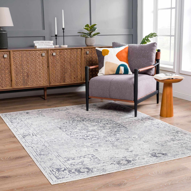 Akram Antrasit Flat Pile Washable Rug Rugs TriadCommerceInc