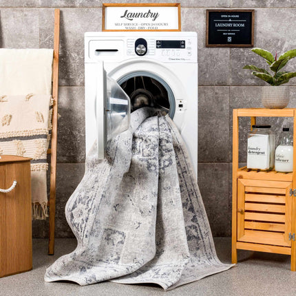 Akram Antrasit Flat Pile Washable Rug Rugs TriadCommerceInc