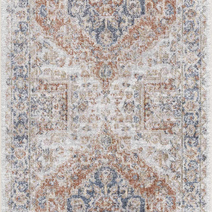 Akram Gray & Orange Washable Area Rug - Clearance Rugs TriadCommerceInc