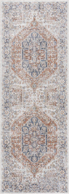 Akram Gray & Orange Washable Area Rug - Clearance Rugs TriadCommerceInc