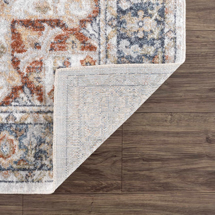 Akram Gray & Orange Washable Area Rug - Clearance Rugs TriadCommerceInc