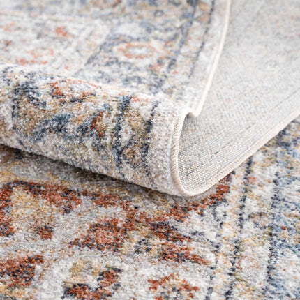 Akram Gray & Orange Washable Area Rug - Clearance Rugs TriadCommerceInc