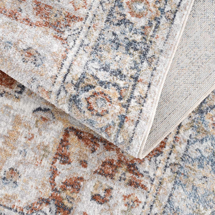 Akram Gray & Orange Washable Area Rug - Clearance Rugs TriadCommerceInc