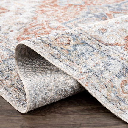 Akram Gray & Orange Washable Area Rug - Clearance Rugs TriadCommerceInc
