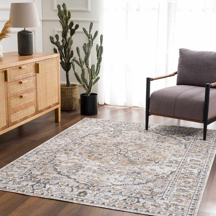 Hiti Cream Flat Pile Washable Rug Rugs TriadCommerceInc 5'3" x 7' Rectangle