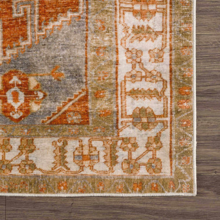 Kullar Orange Washable Area Rug Rugs TriadCommerceInc
