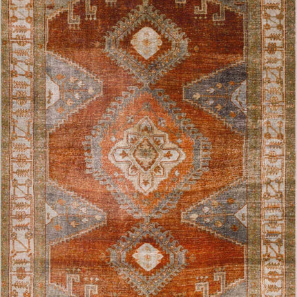 Kullar Orange Washable Area Rug Rugs TriadCommerceInc