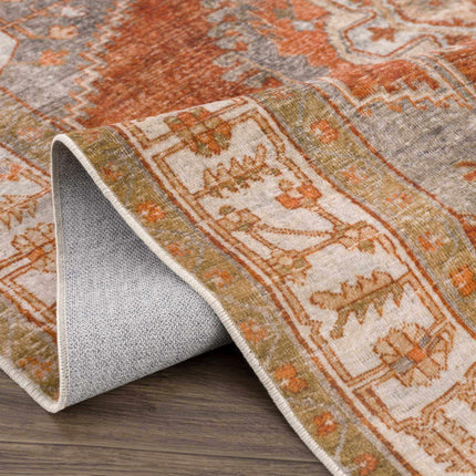 Kullar Orange Washable Area Rug Rugs TriadCommerceInc