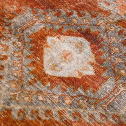 Kullar Orange Washable Area Rug Rugs TriadCommerceInc