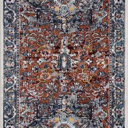 Cabacungan Blue & Rust Washable Area Rug - Clearance Rugs TriadCommerceInc 2'7" x 7'3" Runner