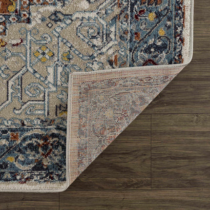 Cabacungan Blue & Rust Washable Area Rug - Clearance Rugs TriadCommerceInc