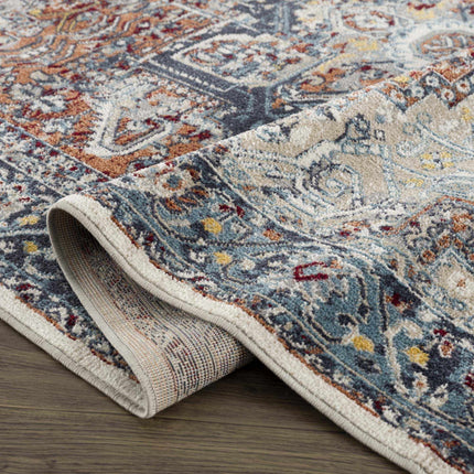 Cabacungan Blue & Rust Washable Area Rug - Clearance Rugs TriadCommerceInc