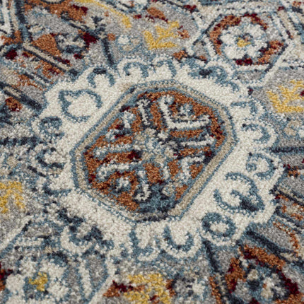 Cabacungan Blue & Rust Washable Area Rug - Clearance Rugs TriadCommerceInc
