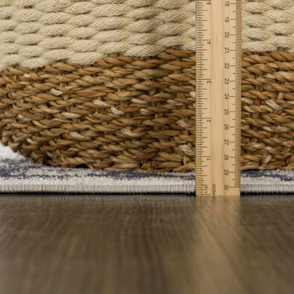Cabacungan Cream & Gray Washable Area Rug Rugs TriadCommerceInc