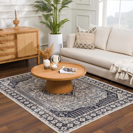 Cabacungan Cream & Gray Washable Area Rug Rugs TriadCommerceInc