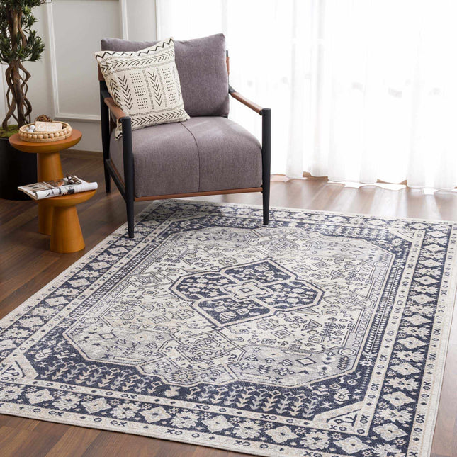 Cabacungan Cream & Gray Washable Area Rug Rugs TriadCommerceInc