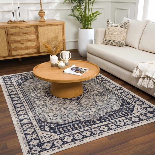 Cabacungan Cream & Gray Washable Area Rug Rugs TriadCommerceInc