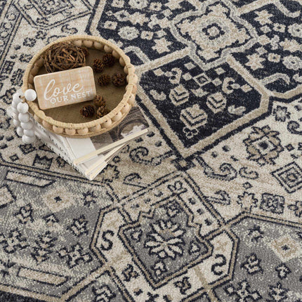 Cabacungan Cream & Gray Washable Area Rug Rugs TriadCommerceInc