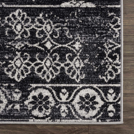 Kahraman Black&White Floral Washable Area Rug Rugs TriadCommerceInc